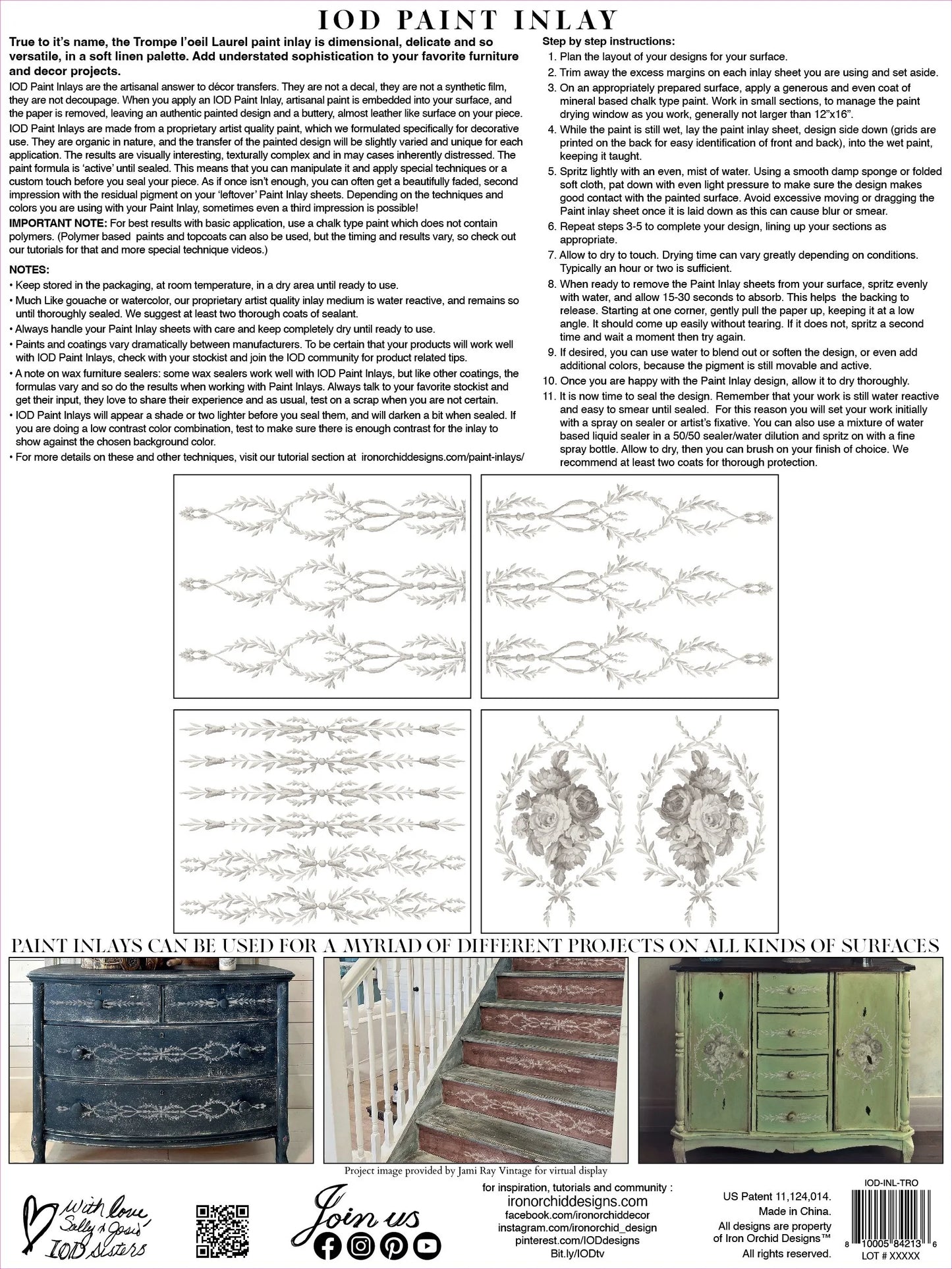 TROMPE L’OEIL LAUREL IOD PAINT INLAY PAD