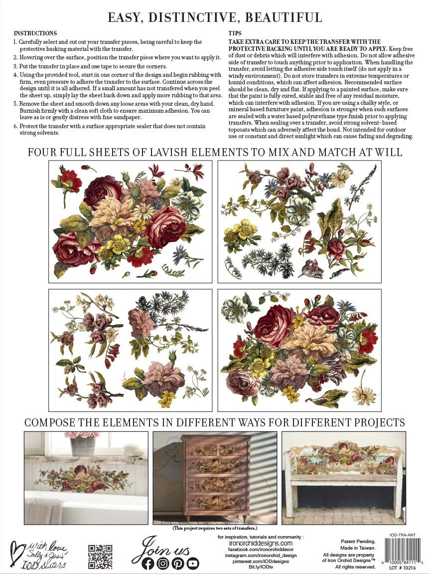 FLORAL ANTHOLOGY IOD TRANSFER 12×16 PAD