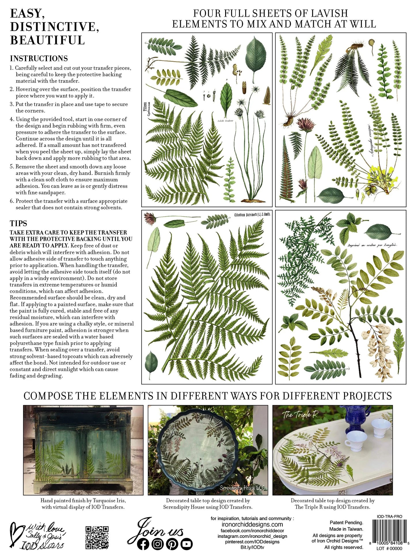 FRONDS BOTANICAL IOD TRANSFER 12×16 PAD