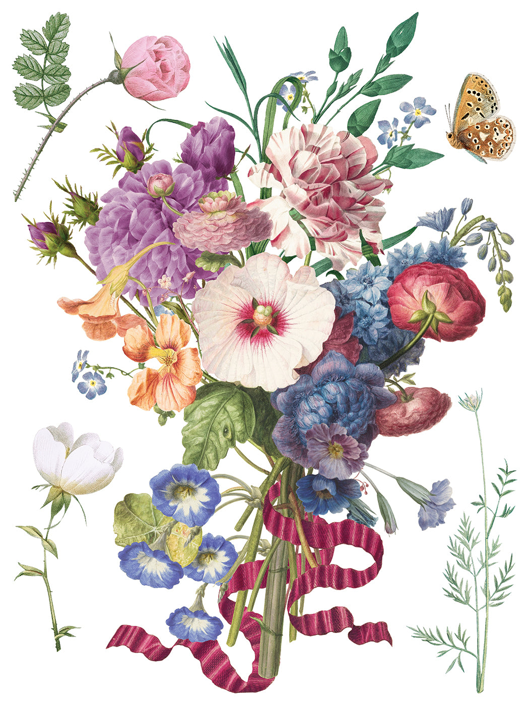 Marché des Fleurs flower market bouqet IOD Transfer 12x16 Pad