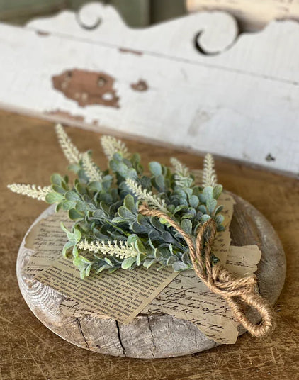 set of 2 White Sage Boxwood Mini Drop | 13" | faux floral home decor
