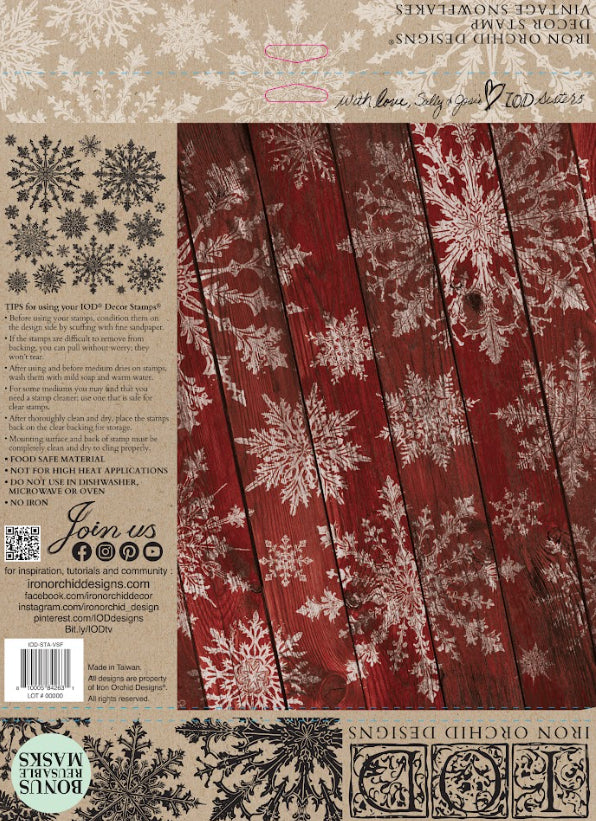 Vintage Snowflakes 12x12 IOD Stamp Holiday Collection