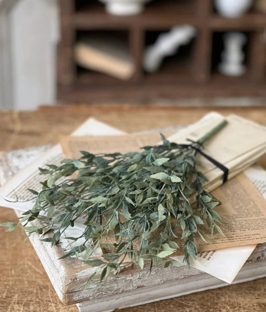 Twilight Ash 14 inch Floral Pick, Artificial Greenery Bush