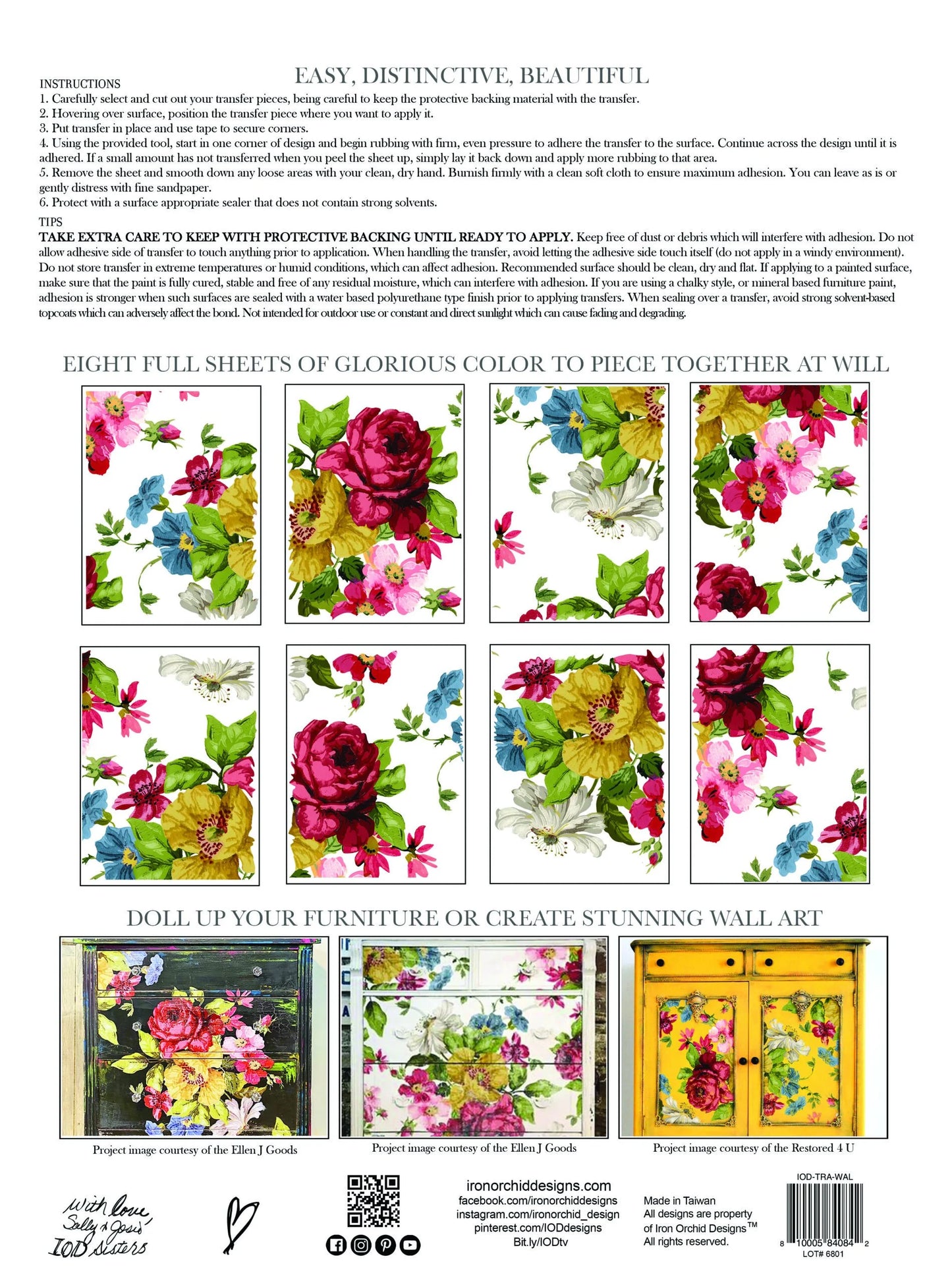 WALL FLOWER IOD TRANSFER 12×16 PAD