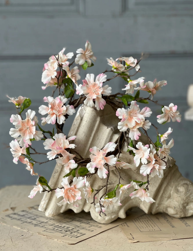 Cora Flower Candle Ring | wreath | 11" | Blushing Pink
