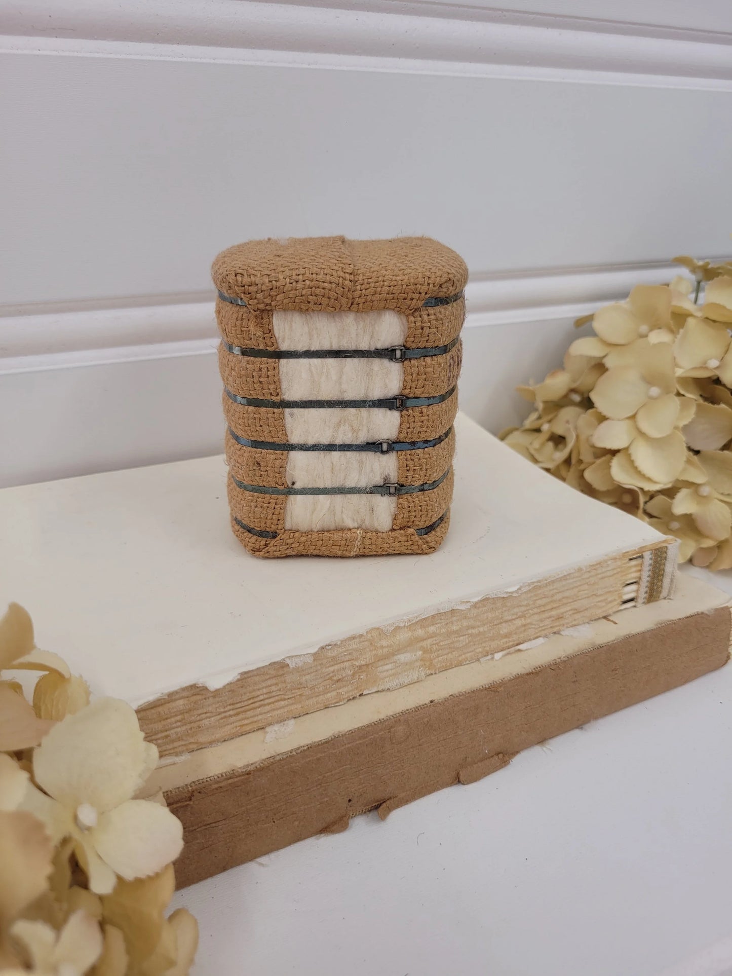 4" Vintage Mini Miniature Cotton Bale - king cotton