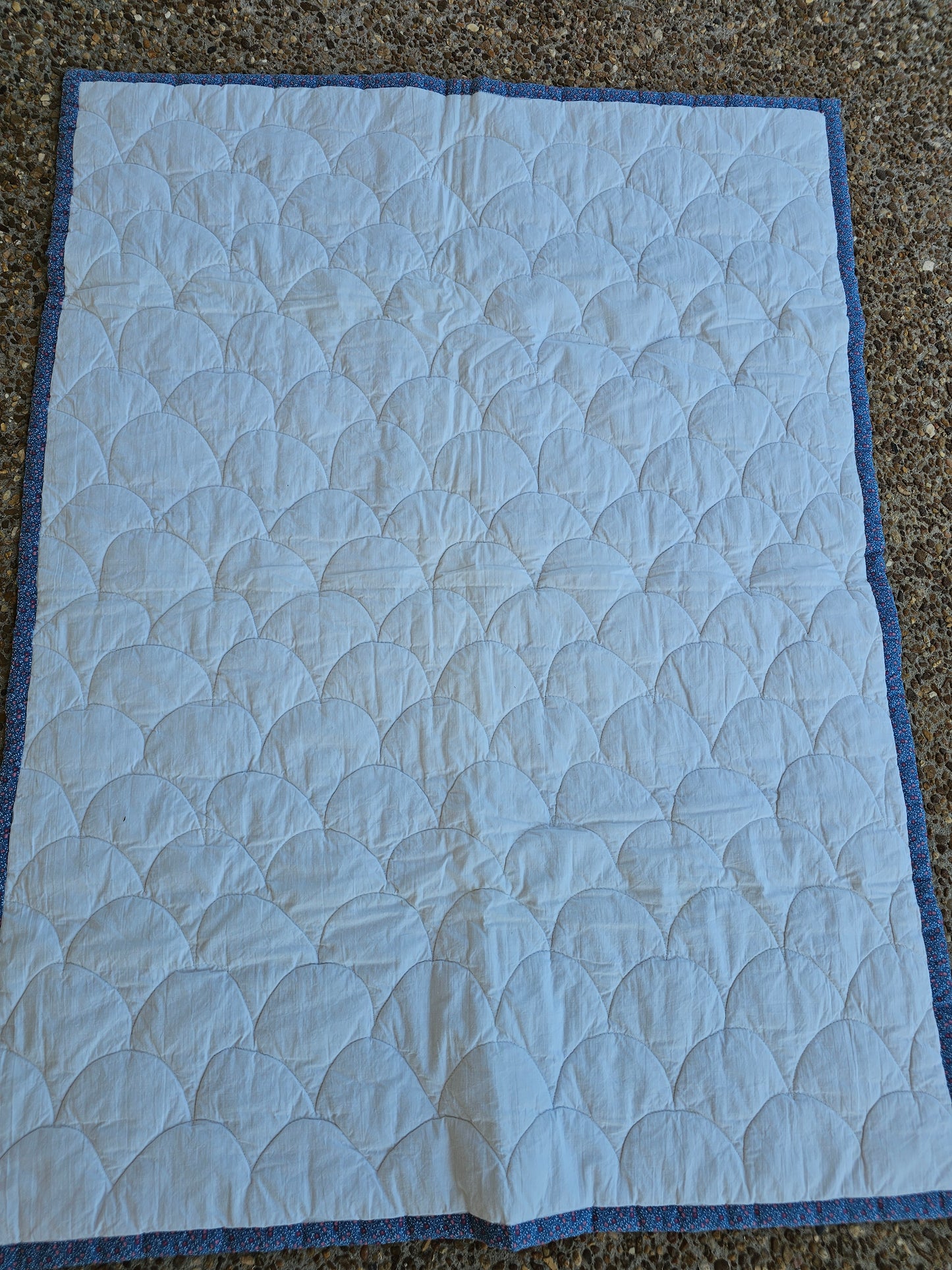 Blue Heart Baby Quilt, approximately 43" x 32"