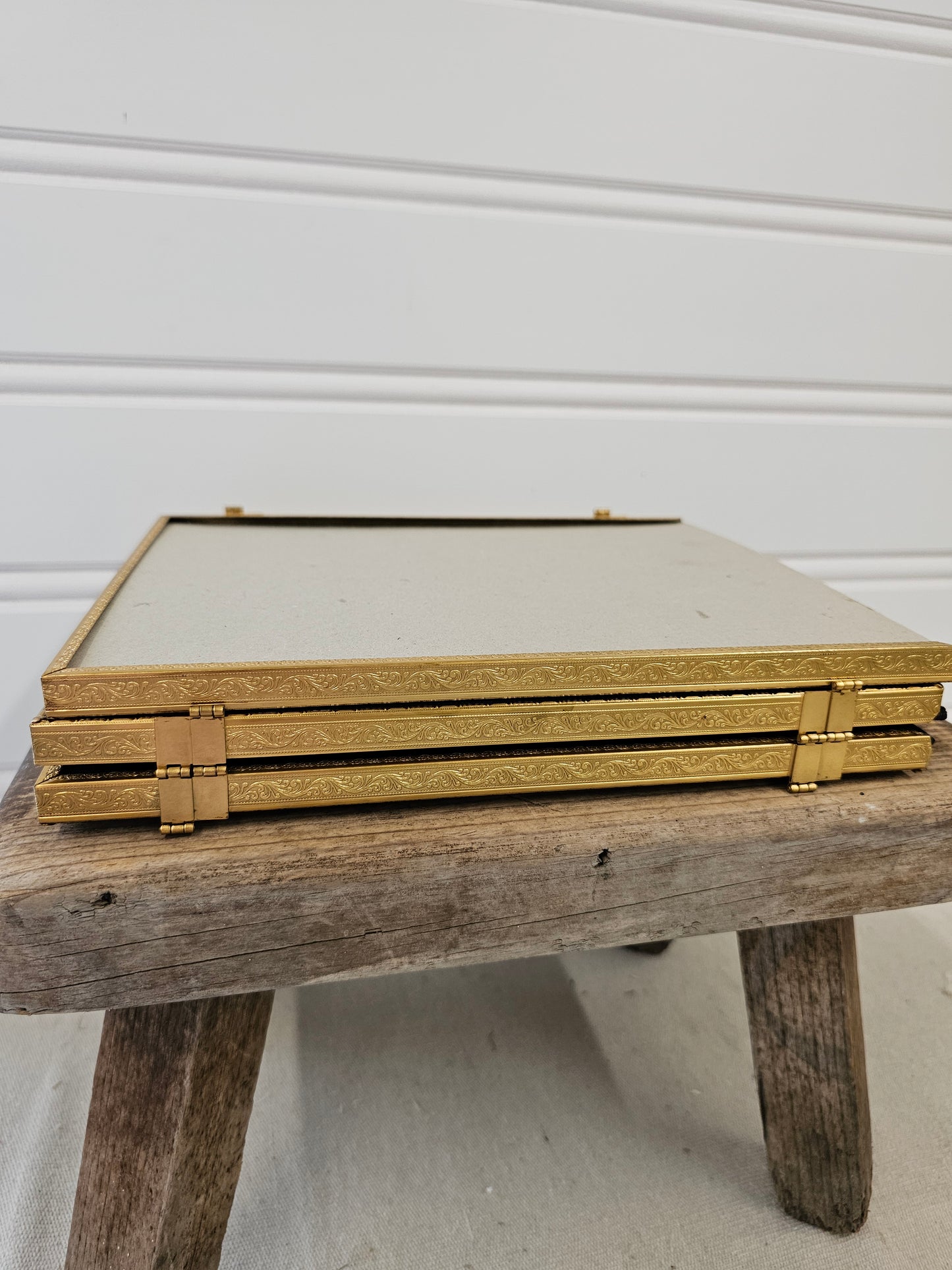 Brass Trifold Frame, Fits 8" x 10" Photos