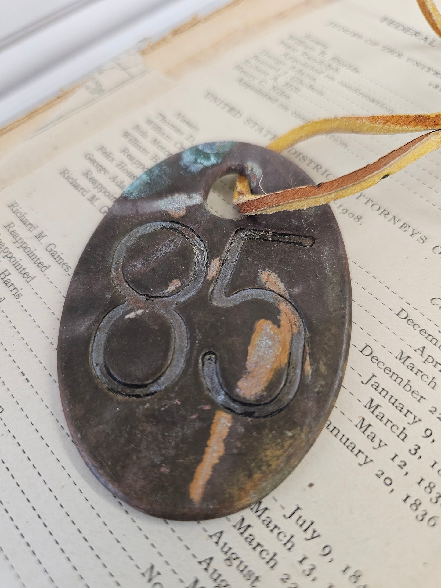 Vintage Copper #85 Tag