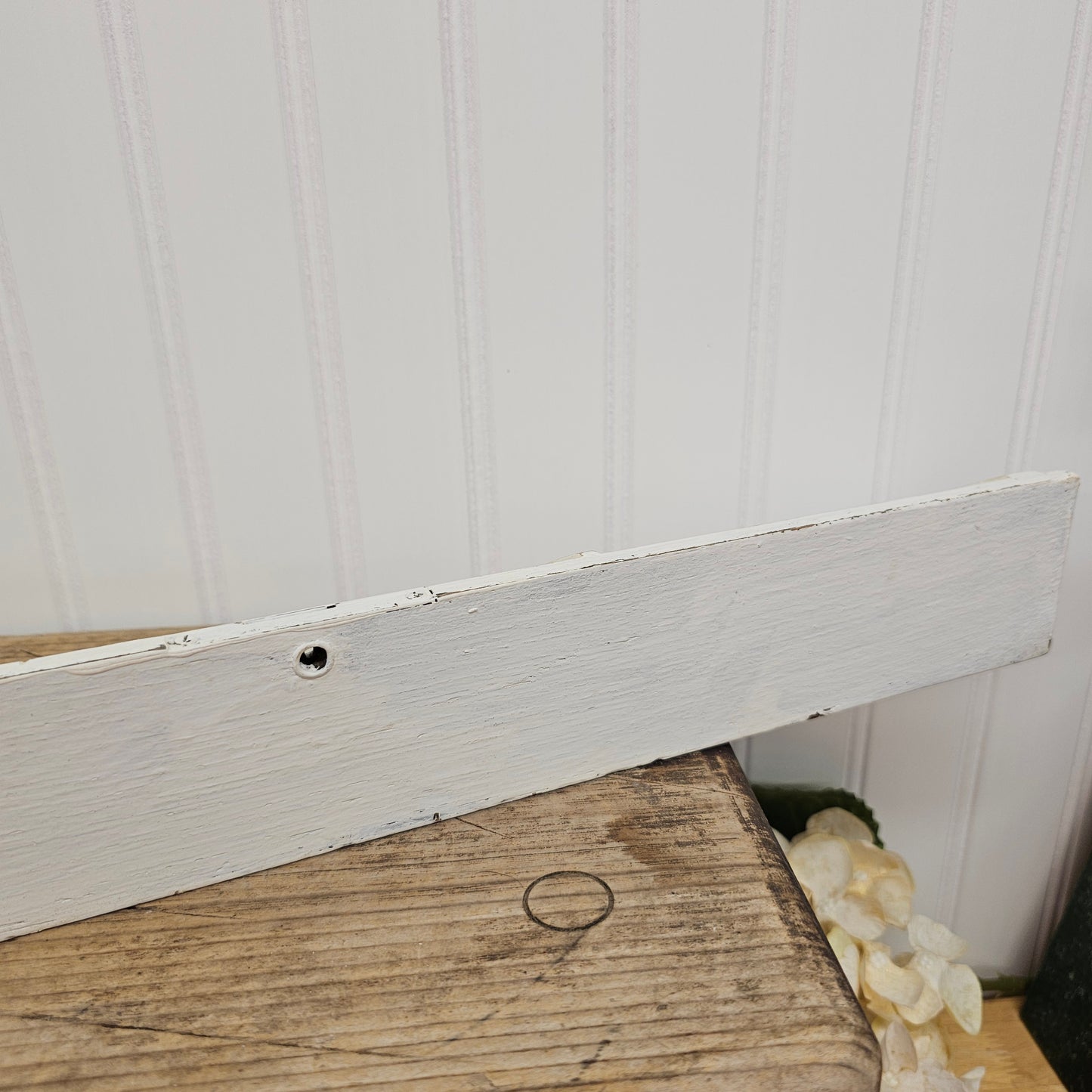 White wooden mini shelf