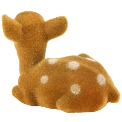 Waiting Fawn Deer Figurine – Flocked Christmas Decor