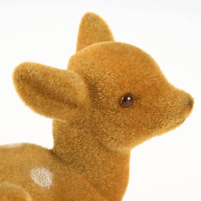 Waiting Fawn Deer Figurine – Flocked Christmas Decor