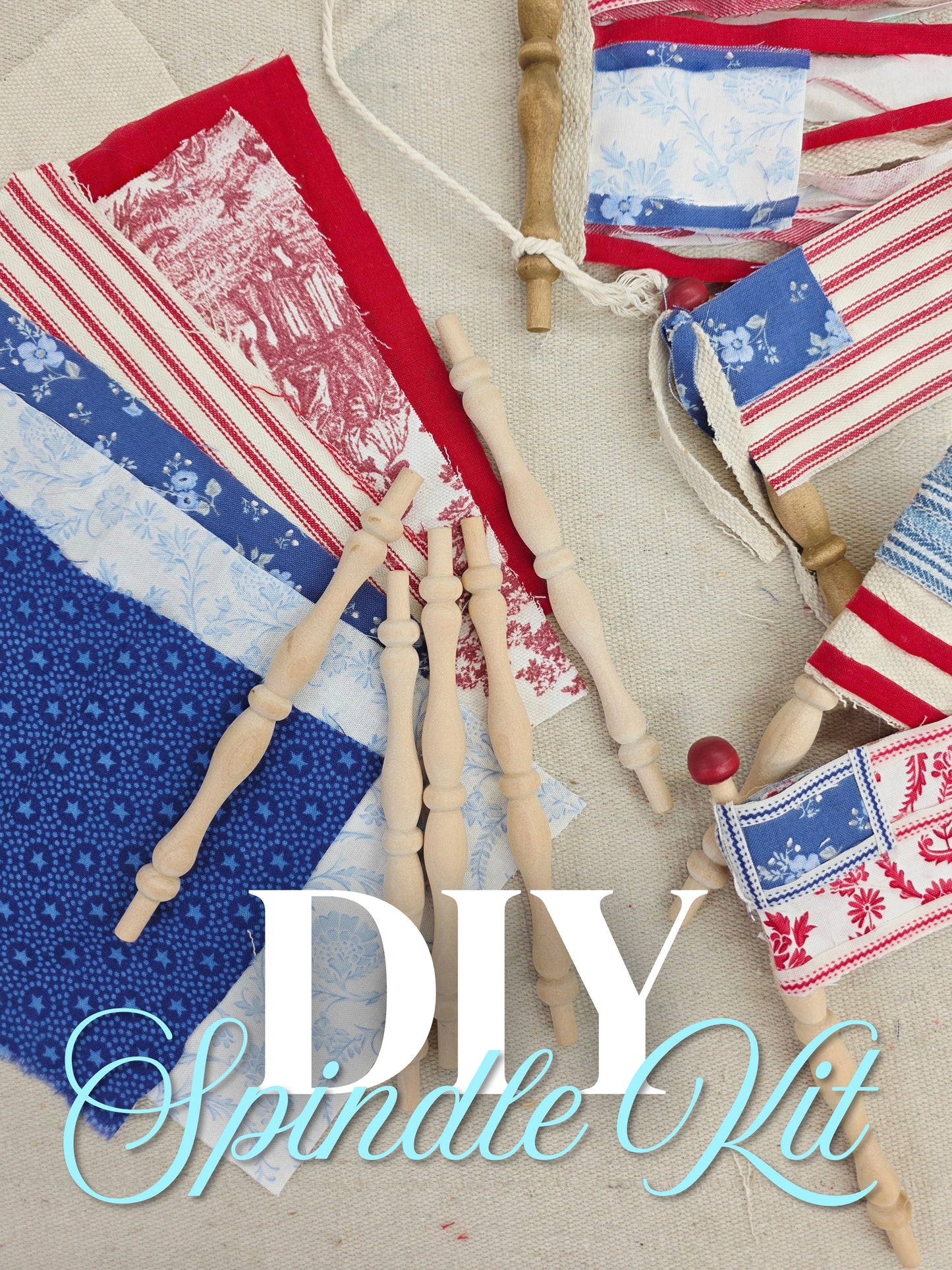 DIY Red White and Blue Spindle Kit