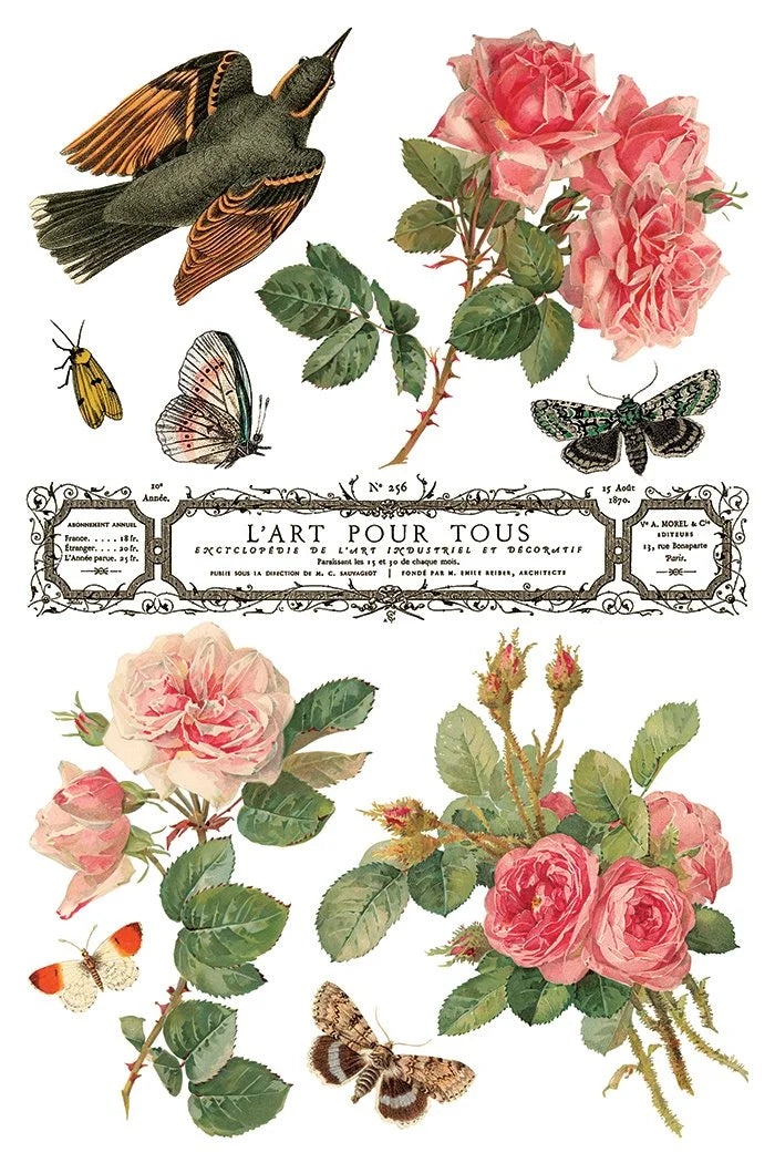 By Any Other Name 8 x 12 transfer | florals and botanicals