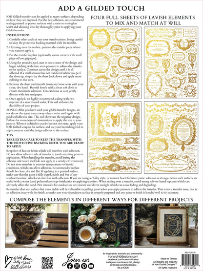 Étiquettes Foil Transfer, 4 Pages, 12”x16”, Gold