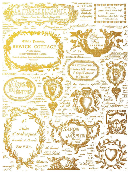 Étiquettes Foil Transfer, 4 Pages, 12”x16”, Gold