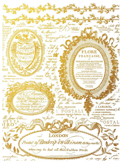 Étiquettes Foil Transfer, 4 Pages, 12”x16”, Gold