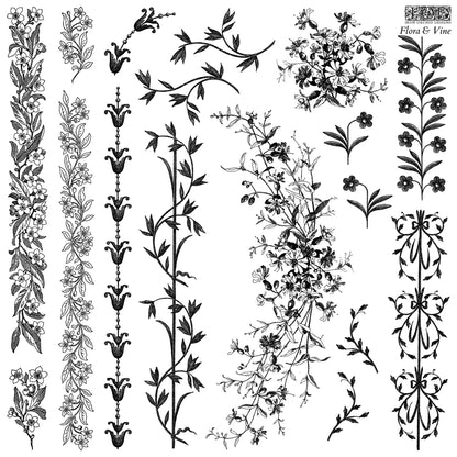 Flora & Vine 12 x 12 stamp | floral stamp