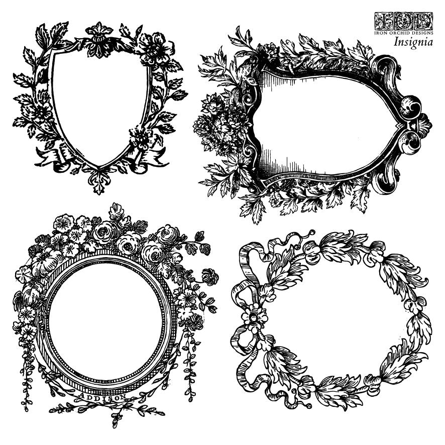 Insignia 6 x 6 stamp | Letters Typography decorative frames