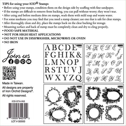Insignia 6 x 6 stamp | Letters Typography decorative frames