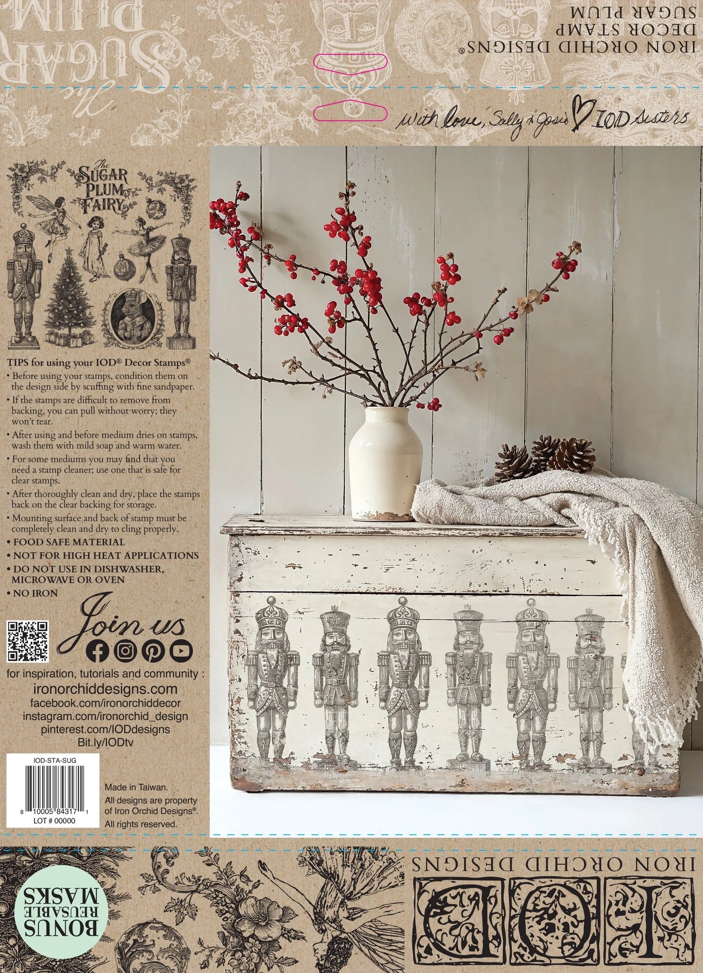 Sugar Plum 12x12 IOD Stamp