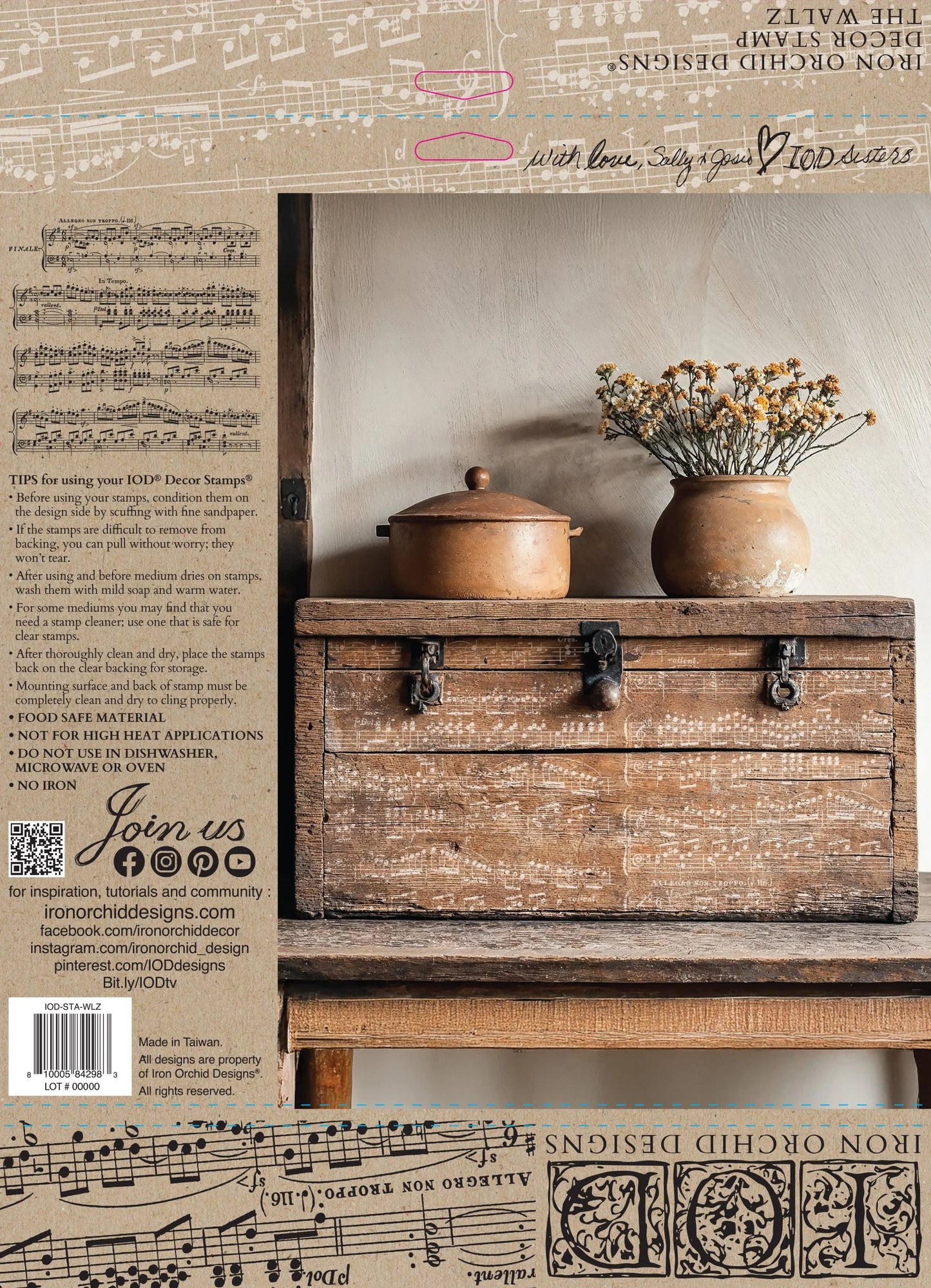 The Waltz 12 x 12 stamp | music notes