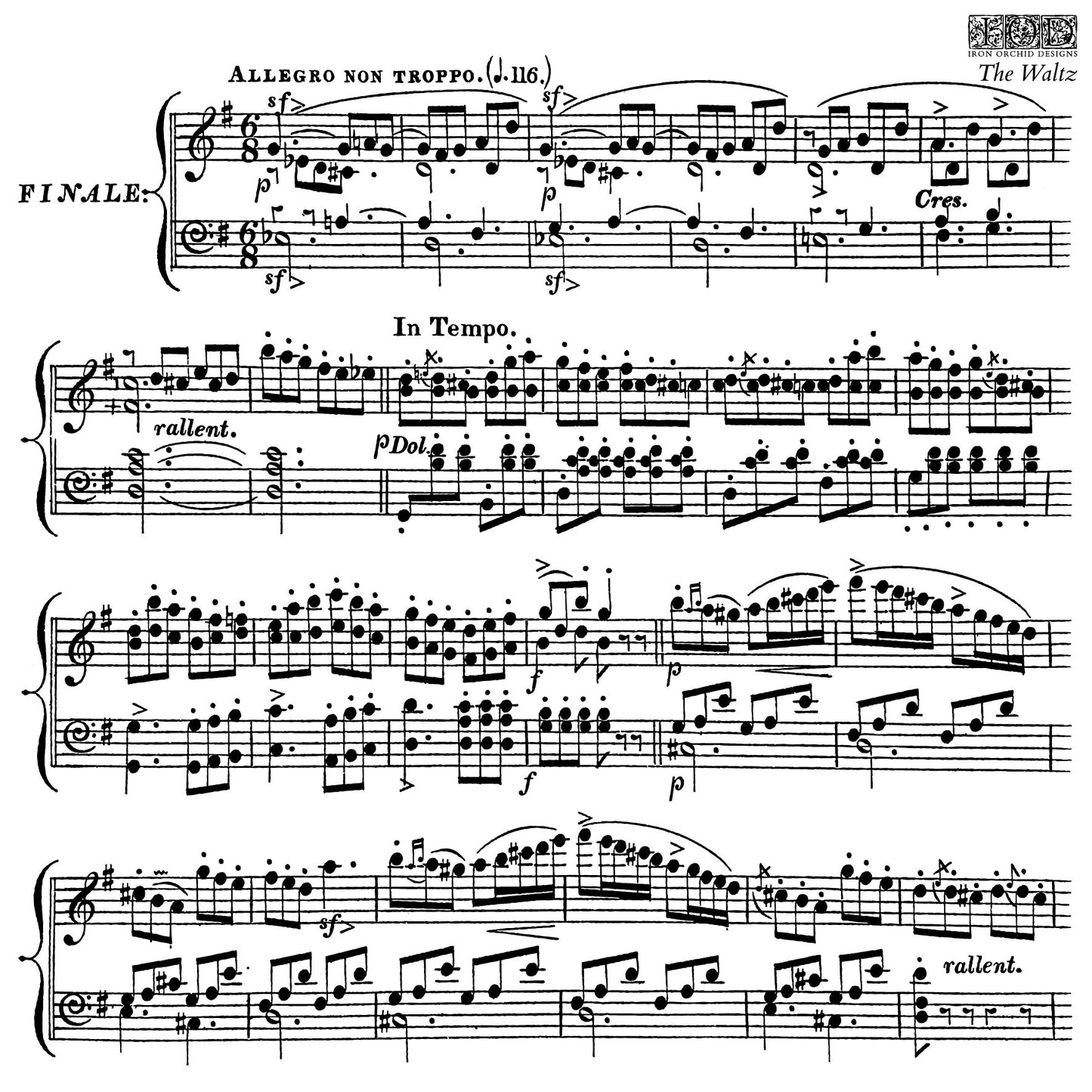 The Waltz 12 x 12 stamp | music notes