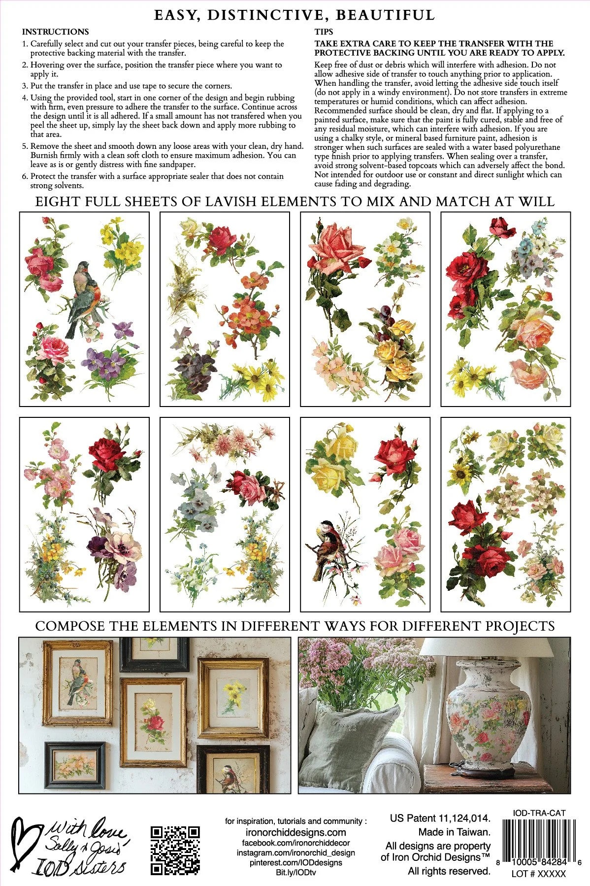 Catharina 8 x 12 Transfer | floral