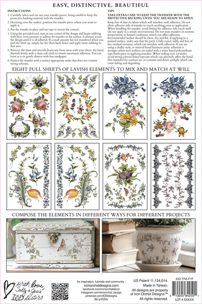 Fairy Tale Florals Transfer, 8 Pages, 8”x12”, Full Color