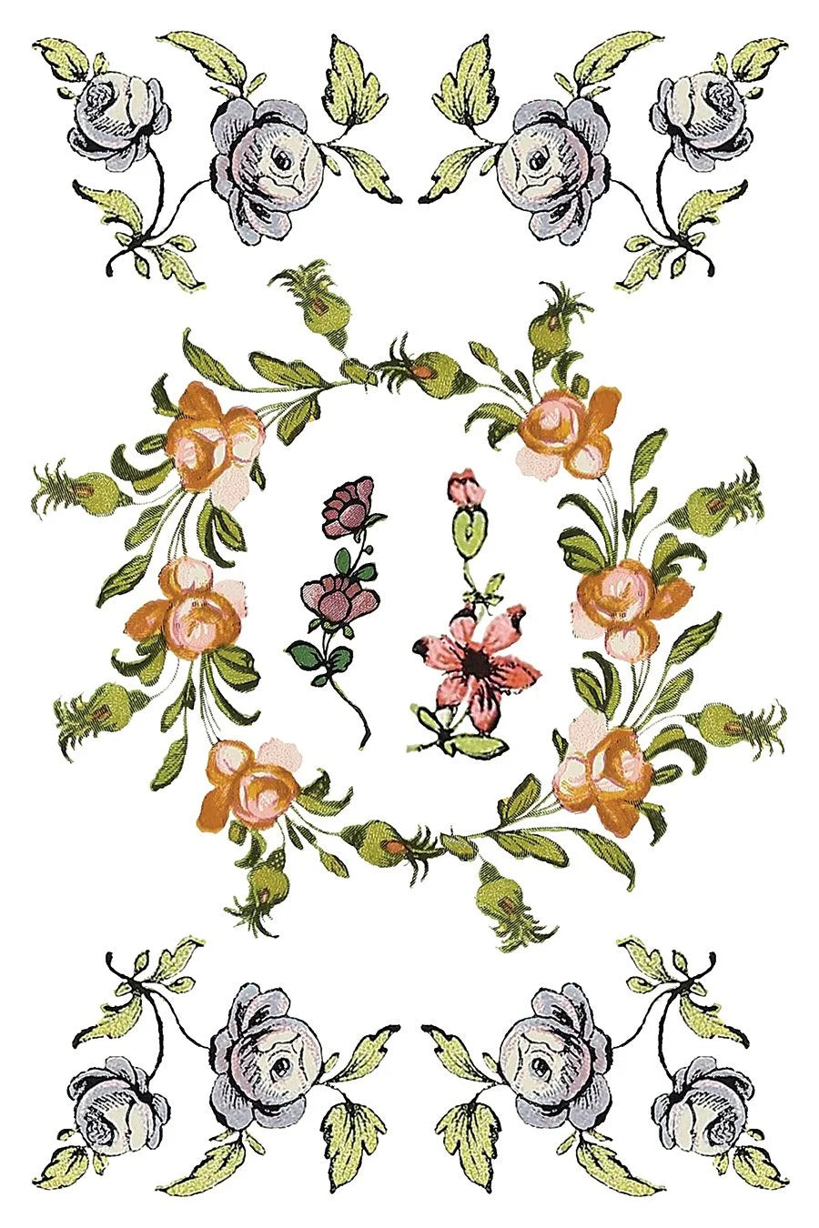 Fairy Tale Florals Transfer, 8 Pages, 8”x12”, Full Color