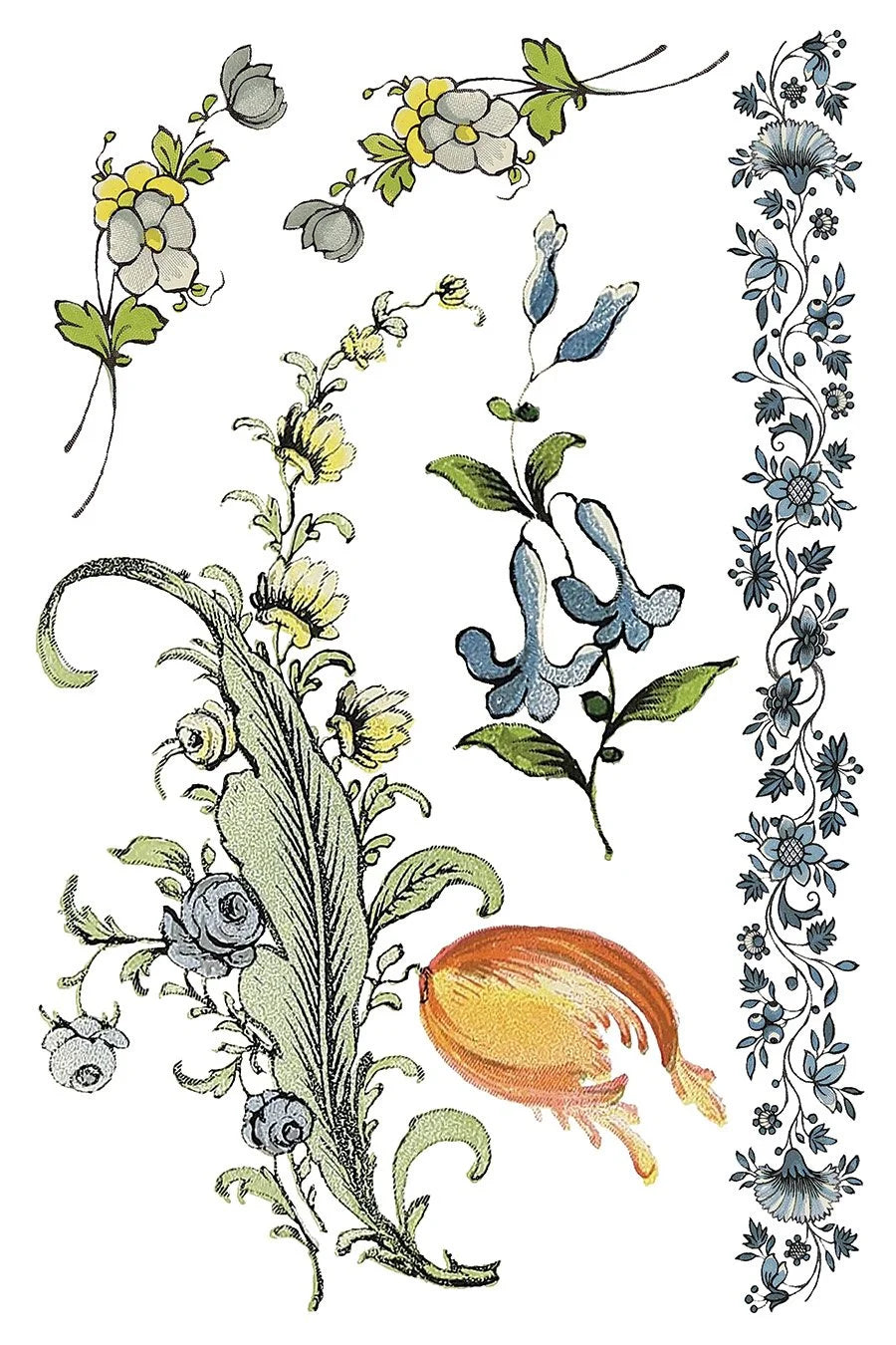 Fairy Tale Florals Transfer, 8 Pages, 8”x12”, Full Color