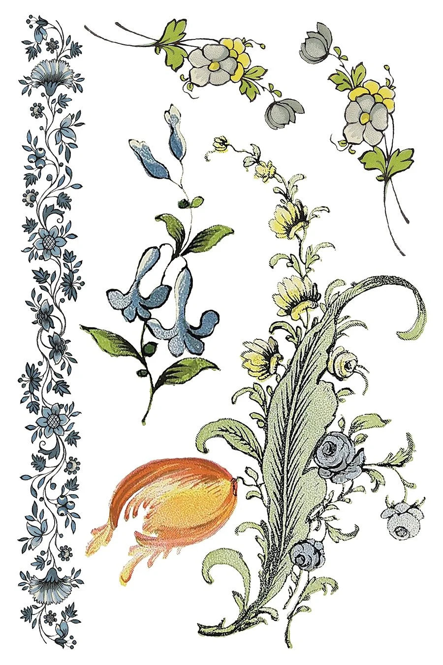 Fairy Tale Florals Transfer, 8 Pages, 8”x12”, Full Color
