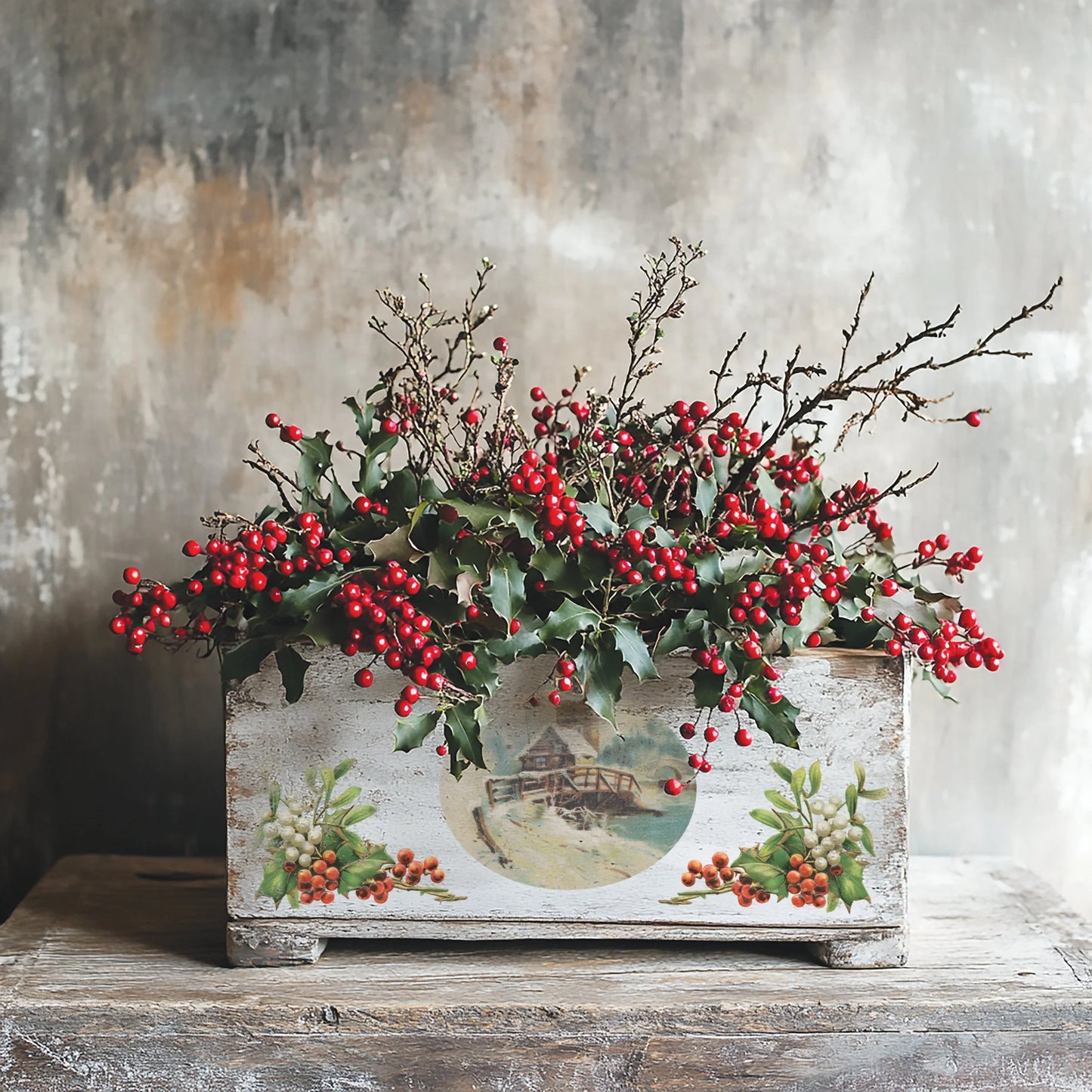 Christmas Joy IOD Transfer Pad 8x12 | Vintage Christmas Card Style | Holiday Craft Supplies | Junk Journal Ephemera | DIY Winter Décor