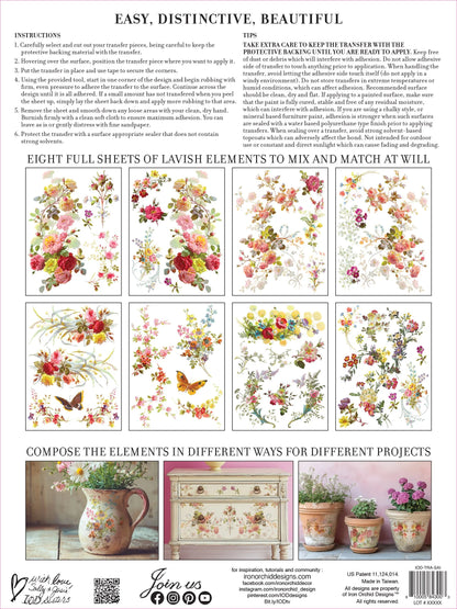 Saint Germain 12 x 16 transfer | floral