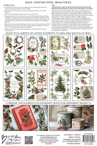 Winter Botanist IOD Transfer Pad 8x12 | Vintage Botanical Christmas | Holiday Craft Supplies | Junk Journal Ephemera | DIY Winter Décor