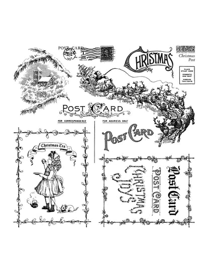 Christmas Post 12x12 IOD Stamp