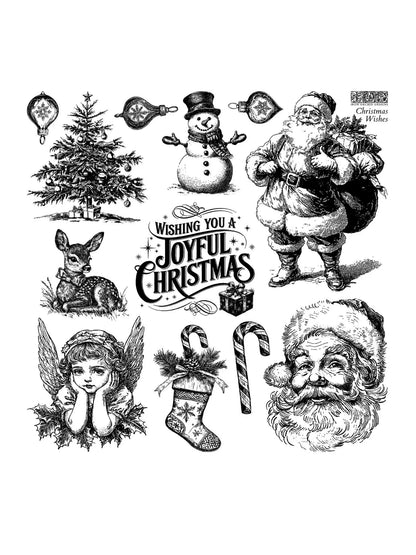 Christmas Wishes 12x12 IOD Stamp