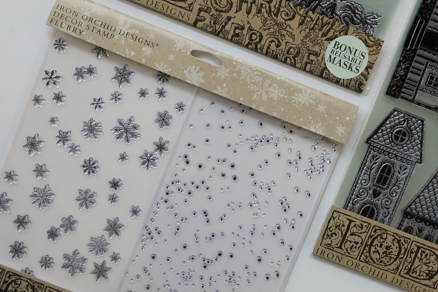 Flurry I Snow & Snowflakes 12x12 IOD Stamp Holiday Collection
