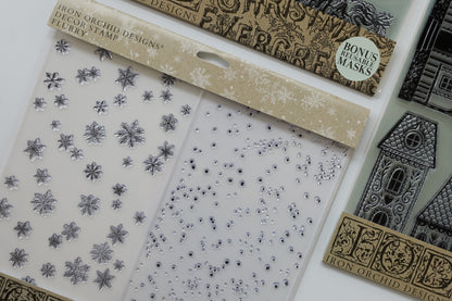 Flurry I Snow & Snowflakes 12x12 IOD Stamp Holiday Collection