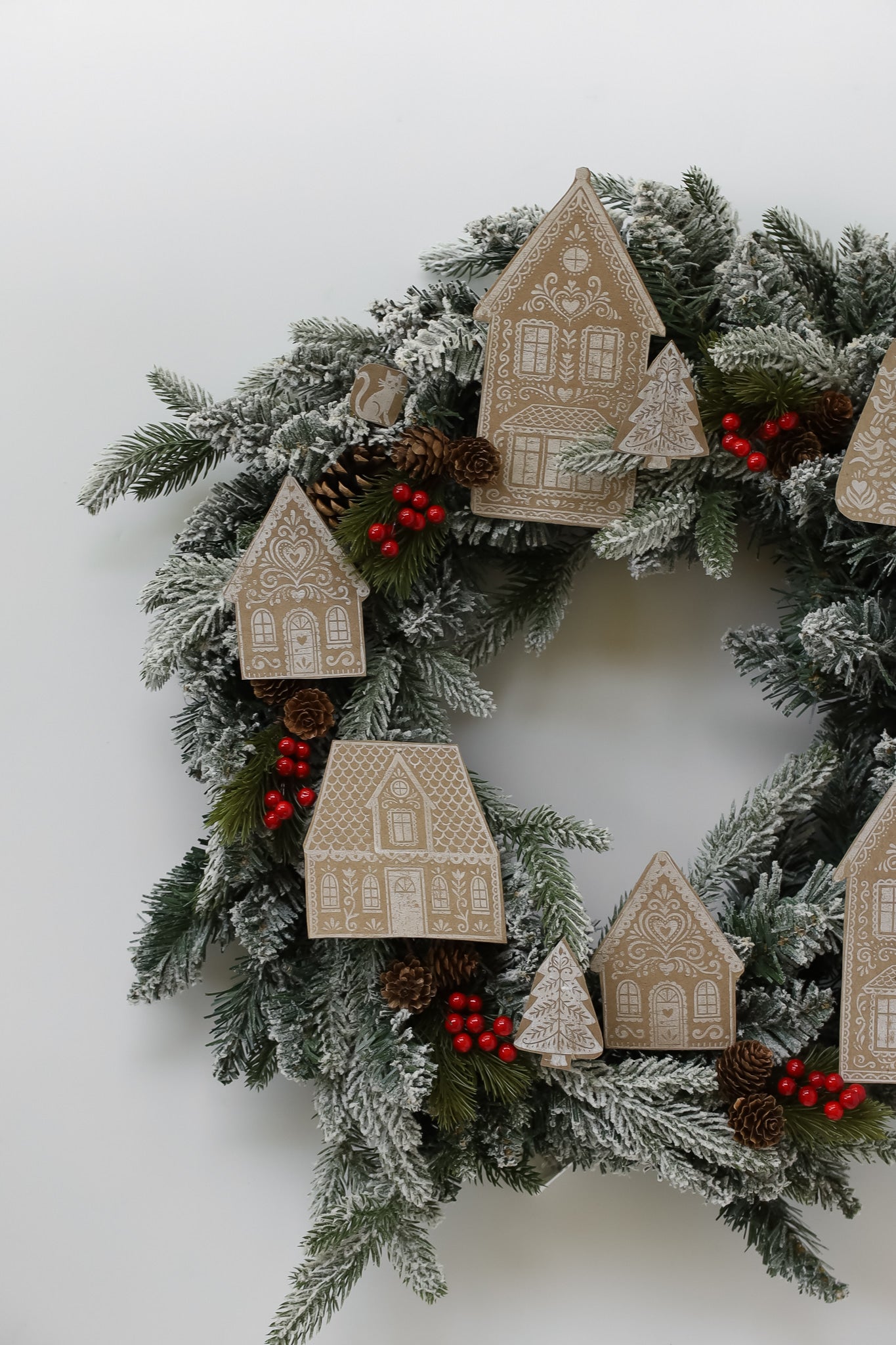 Gingerbread Lane I Folk Art Christmas Village 12x12 IOD Stamp Holiday Collection