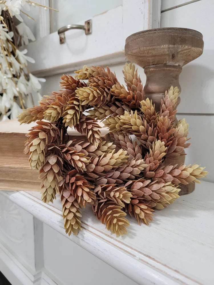 Hops Candle Ring Wreath | 8" | rust | fall candle ring