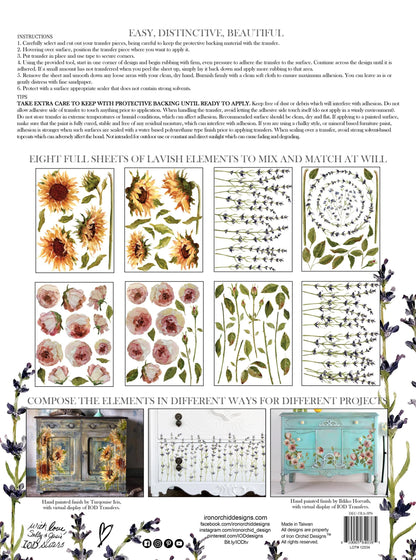 PAINTERLY FLORALS IOD TRANSFER 12×16 PAD