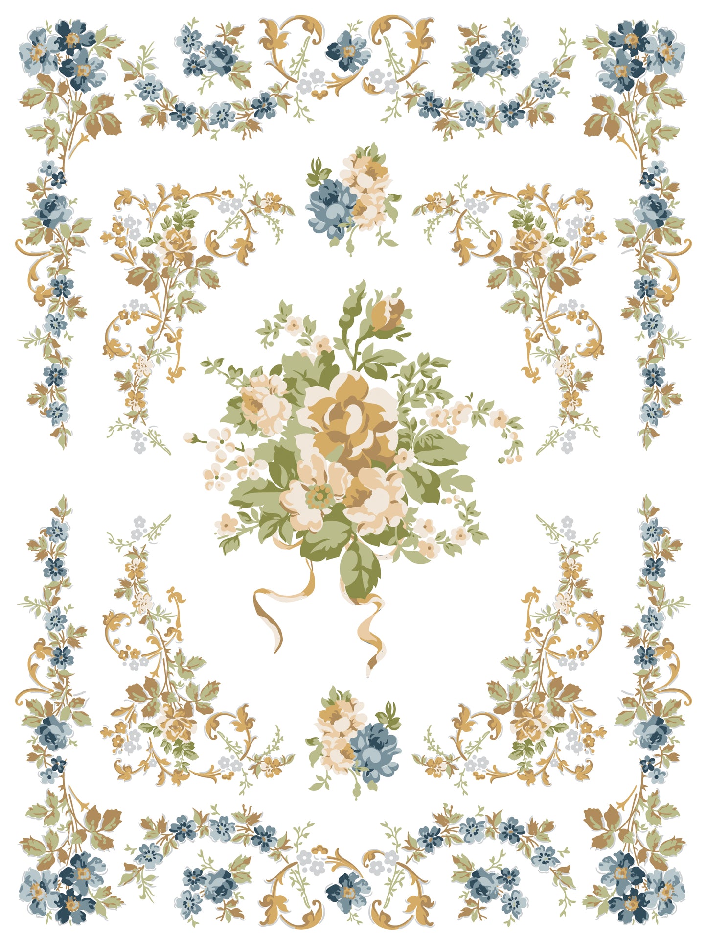 Alfred Peats and Co. vintage wallpaper IOD Paint Inlay 12x16 Pad