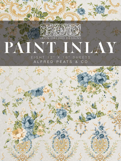 Alfred Peats and Co. vintage wallpaper IOD Paint Inlay 12x16 Pad