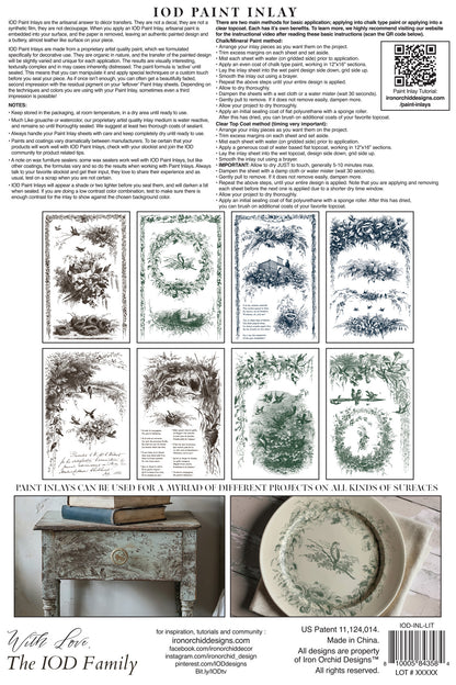 Little Lark, birds, nest & florals IOD Paint Inlay 8x12 Pad