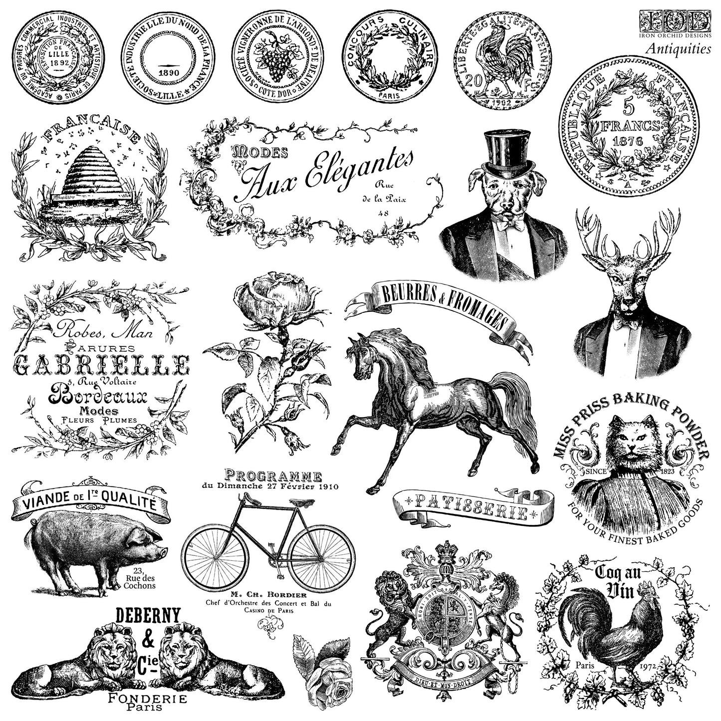ANTIQUITIES 12×12 IOD STAMP
