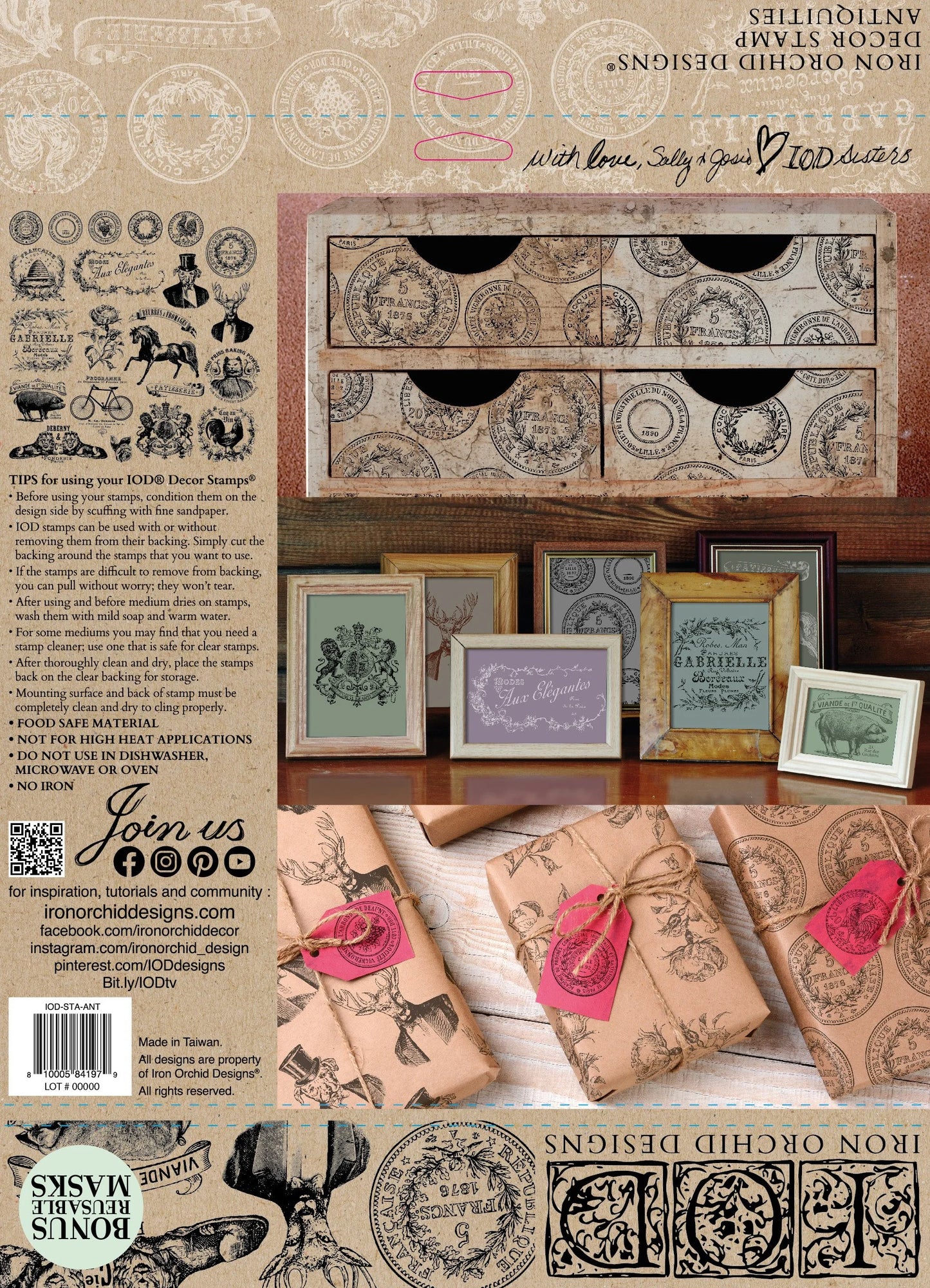 ANTIQUITIES 12×12 IOD STAMP