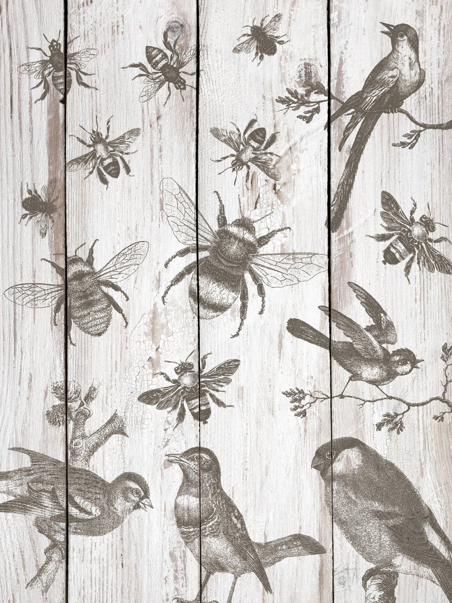 BIRDS & BEES IOD STAMP