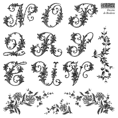 Dessins de Broderie Labels embroidery designs 6x6 IOD Stamp 4 pack