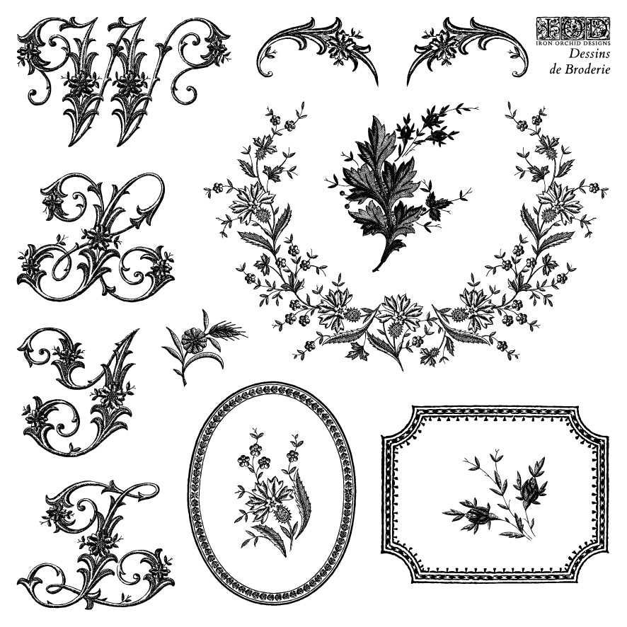 Dessins de Broderie Labels embroidery designs 6x6 IOD Stamp 4 pack